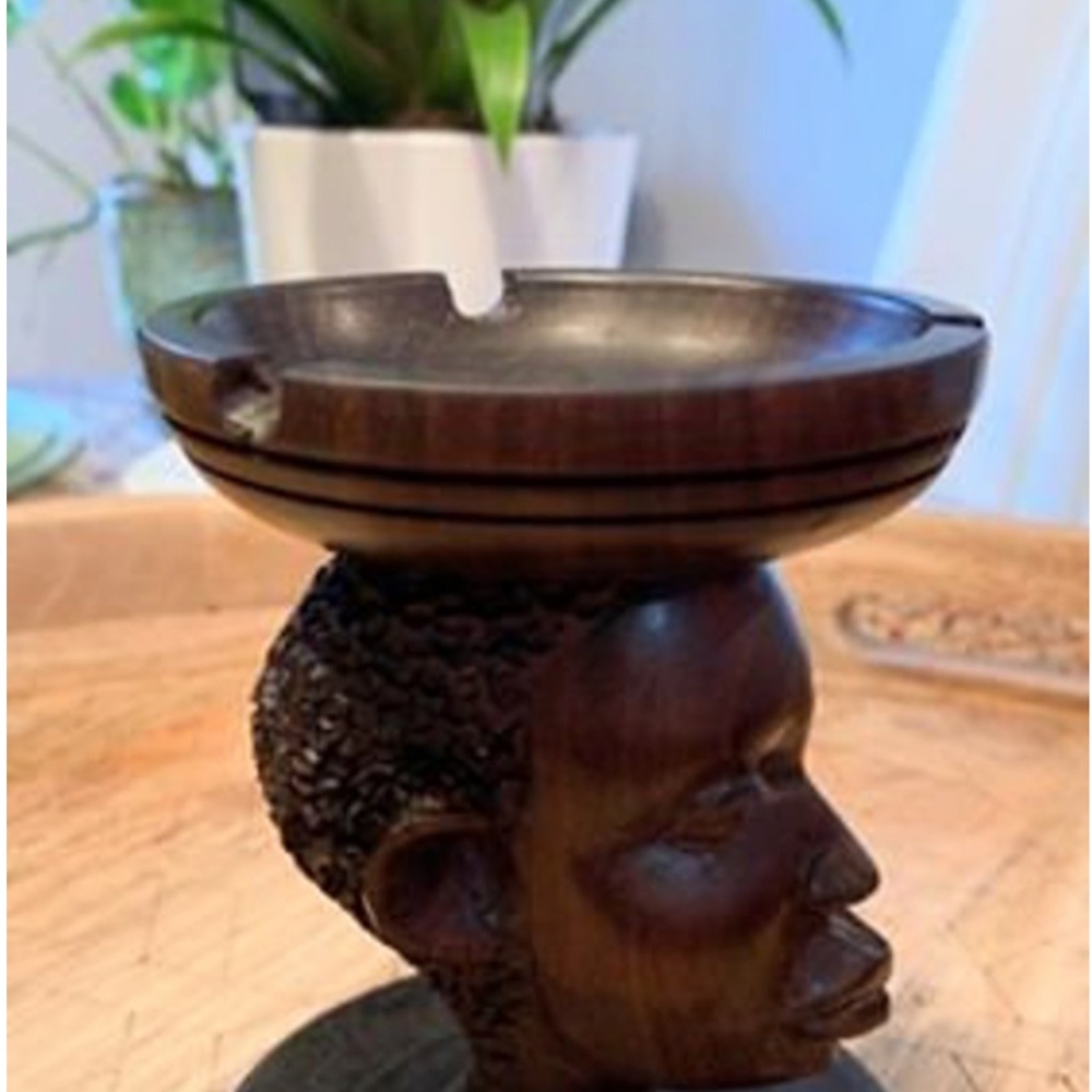 Vintage African Hand Carved Ashtray